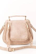 Francesca's Whipstitch Top Handle Crossbody - Natural
