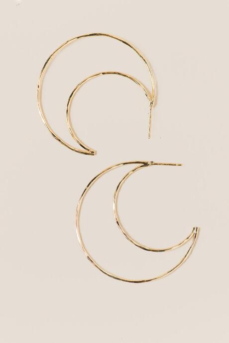 Francesca's Moon Outline Hoop Earring - Gold