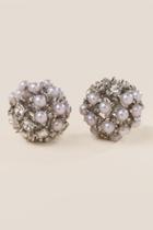 Francesca Inchess Fayme Crystal Pearl Studs - Pearl
