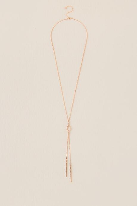 Francesca's Madalyn Crystal Knot Necklace In Rose Gold - Rose/gold