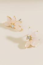 Francesca's Lilly Delicate Flower Earring Crawlers - Pale Pink