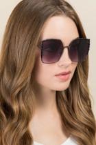 Francesca's Dorian Square Flat Lens Sunglasses - Black