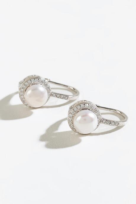 Francesca's Ariana Pav Pearl Drop Earrings - Pearl