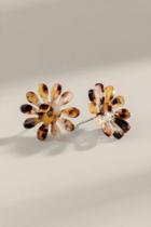 Francesca's Allyson Tortoise Flower Stud Earrings - Amber