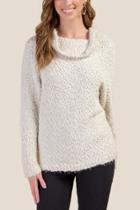 Francesca's Kassidy Cowl Neck Dolman Sweater - Ivory