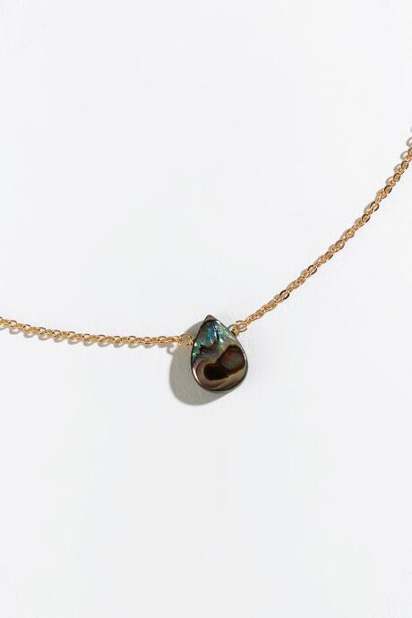Francesca's Danielle Abalone Teardrop Necklace - Multi