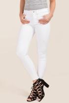 Harper Mid Rise Step Hem White Jeans - White