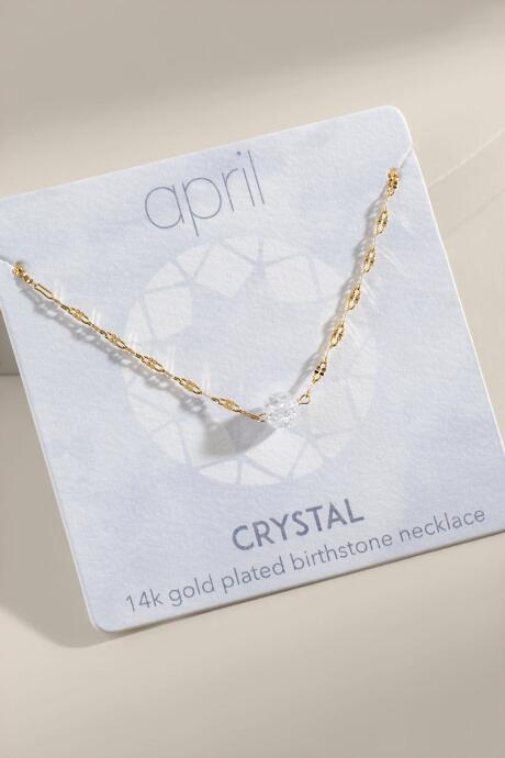 Francesca's April Crystal Birthstone Necklace - Clear