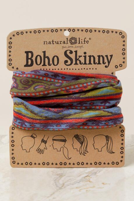 Francesca's Boho Skinny In Blue Zig Zag - Gray