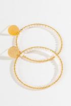 Francesca's Lorelai Beaded Circle Drop Earrings - Ivory