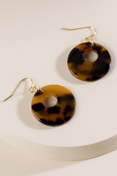 Francesca's Cristina Tortoise Drop Earrings - Amber