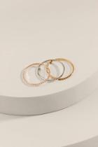 Francesca's Mia Textured Metal Ring Set - Multi