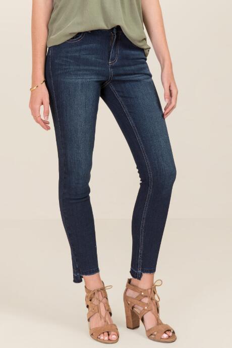 Harper Step Release Hem Jeans - Dark