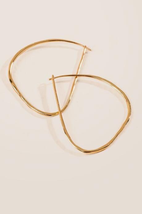 Francesca's Finley Hammered Metal Hoops - Gold