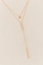 Francesca Inchess Pucisca Crystal Lariat Necklace - Gold