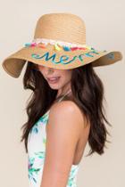 Francesca's Nikki Tassel Mermaid Sun Hat - Tan