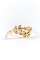 Francesca's Adeline Leaf Crossover Ring - Gold