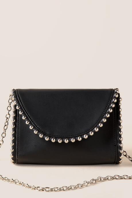 Francesca's Sarah Studded Crossbody - Black
