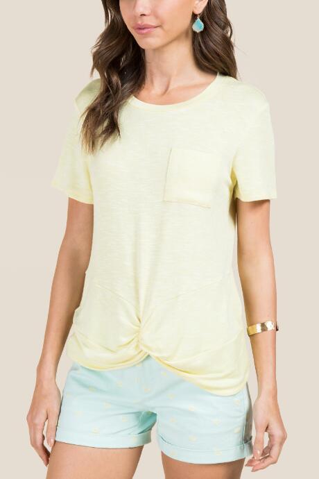 Francesca Inchess Emerson Twist Front Fashion Tee - Lemonade