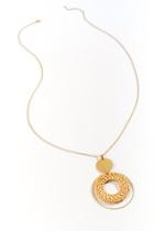 Francesca's Sabina Rattan Gold Tone Necklace - Natural