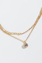 Francesca's Katelynn Cz Chain Layered Necklace - Gold