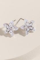 Francesca's Tiff Flower Cz Stud Earrings - Crystal