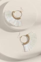 Francesca's Alyssa Tasseled Circle Drop Earrings - Ivory