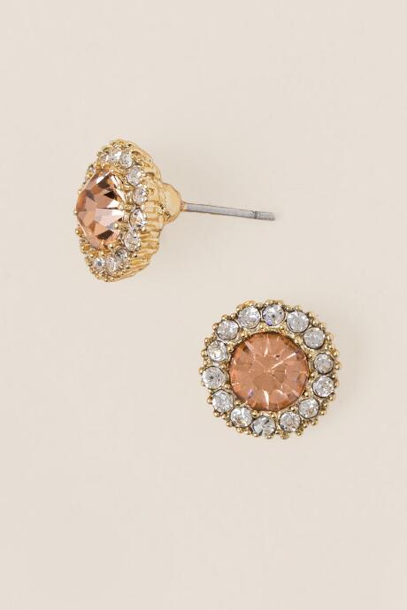 Francesca's Norah Pav Trim Stud Earring In Topaz - Topaz