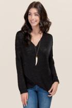 Mi Ami Ally Draped Surplus Sweater - Black