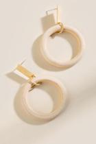 Francesca's Savannah Wood Drop Earrings - Ivory