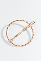 Francesca's Nancy Think Sparkle Cut Circle Barrette - Gold