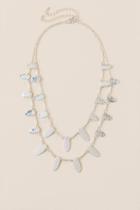 Francesca's Odette Silver Oval Layered Statement Necklace - Silver