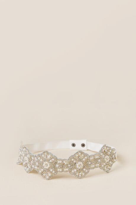 Francesca's Kelsey Embellished Belt - Ivory