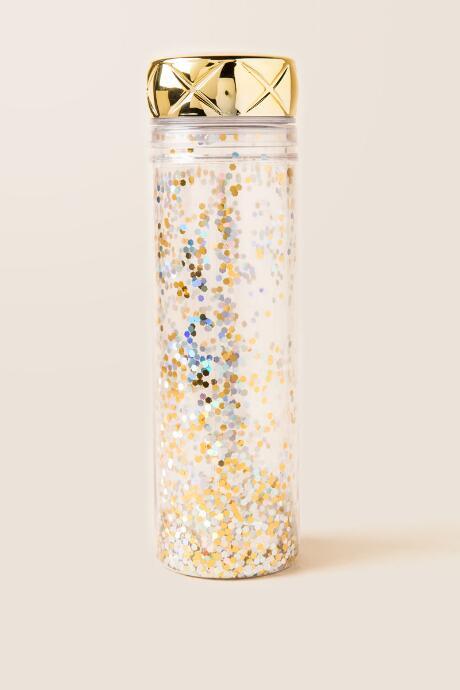Slant Gold Sequin Tumbler