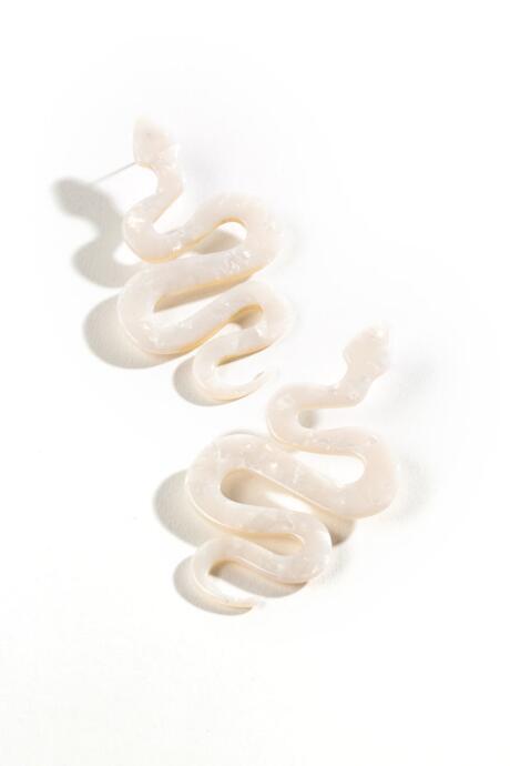 Francesca's Gwen Snake Linear Earrings - Ivory