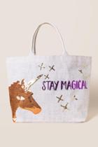 Francescas Stay Magical Unicorn Tote - Natural