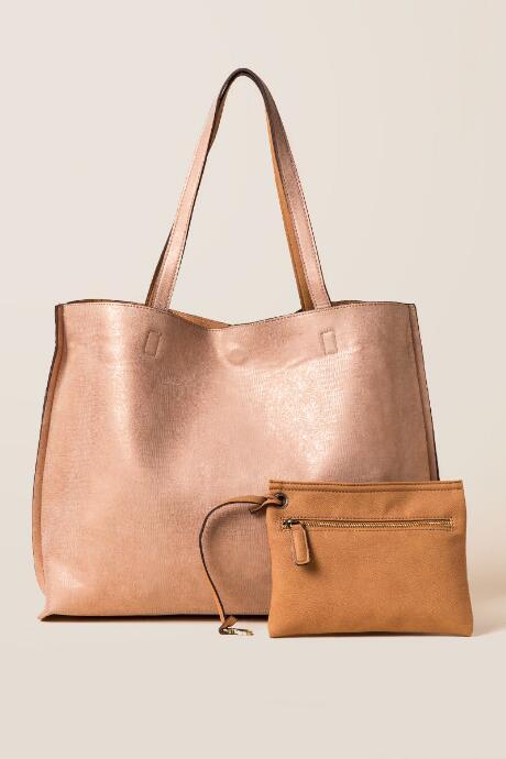 Francesca's Dawn Reversible Tote - Rose