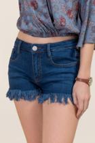 Harper Mid Rise Long Fray Hem Jean Shorts - Dark