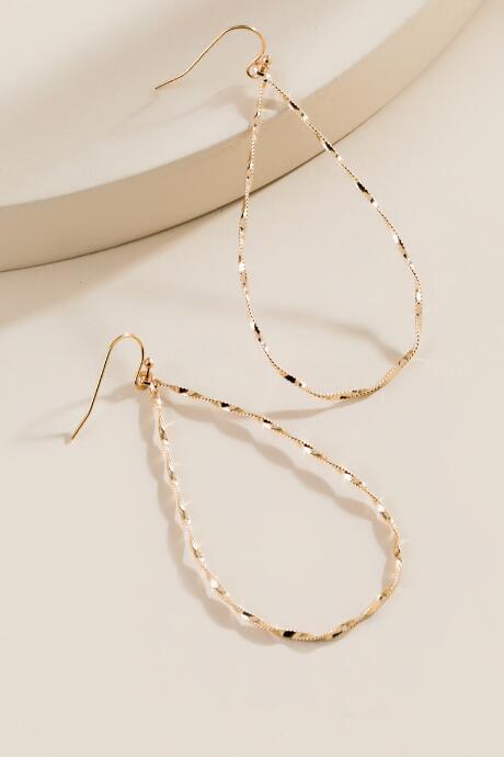 Francesca's Carrie Delicate Twisted Drop Earrings - Gold