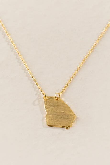 Francesca's Georgia State Necklace In Gold - Gold