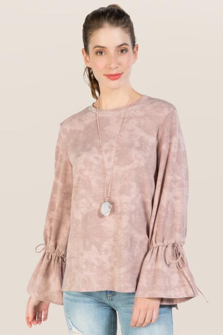 Gusb Riya Tie Dye Bell Sleeve Sweatshirt - Mauve