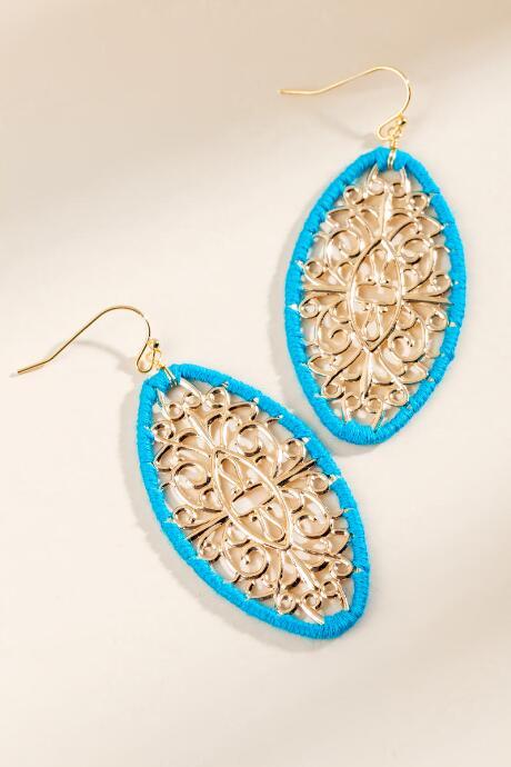 Francesca's Eddel Filligre Teardrop Earrings - Turquoise