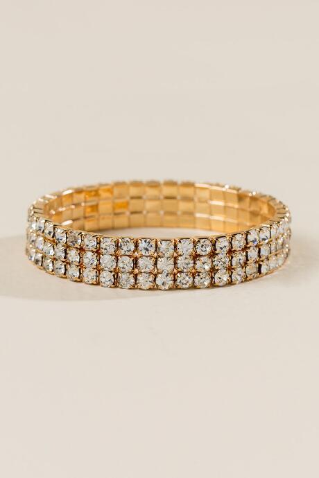 Francesca's Valerie Crystal Stretch Bracelet - Crystal