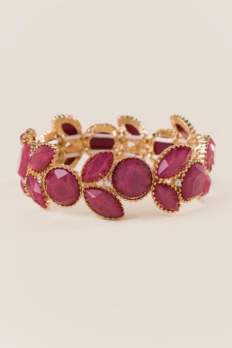 Francesca's Mallory Marquis Stretch Bracelet - Burgundy