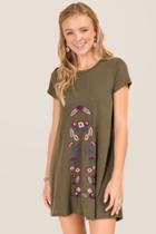 Francesca Inchess Mackenzie Embroidered Cupro Dress - Dark Olive