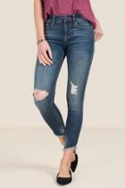 Francesca's Wrenley Double Inverted Hem Jeans - Medium Wash
