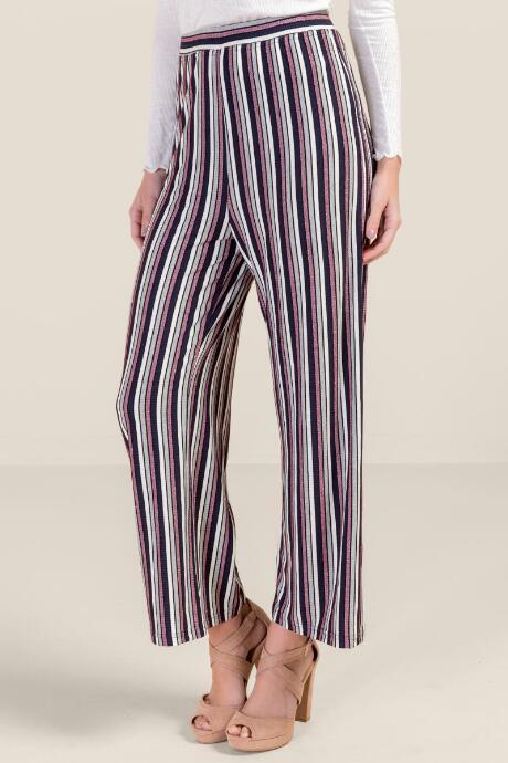 Francesca's Cecilia Lurex Wide Leg Pants - Navy