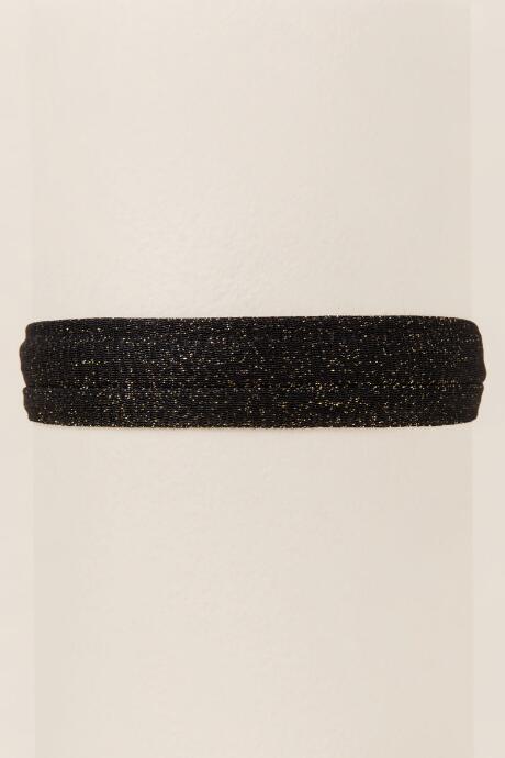 Francesca's Madonna Sheer Metallic Choker - Black