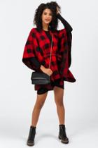Francesca's Alexis Plaid Belted Kimono - Red