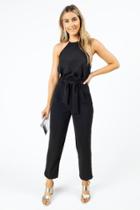Francesca's Narine High Waist Paperbag Pants - Black